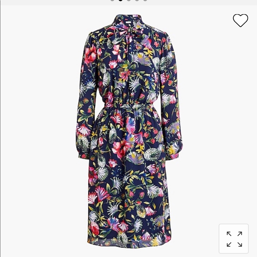 Floral J.Crew tie neck dress Size L